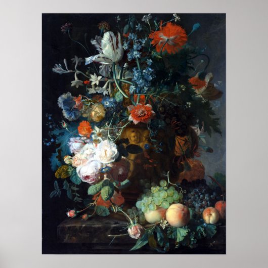 Jan van Huysum still Life with Flowers and Fruit Poster (Voorkant)