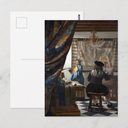 Jan Vermeer De kunst van het schilderen Briefkaart (Voorkant / Achterkant)