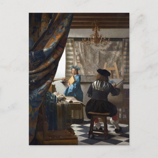 Jan Vermeer De kunst van het schilderen Briefkaart (Voorkant)