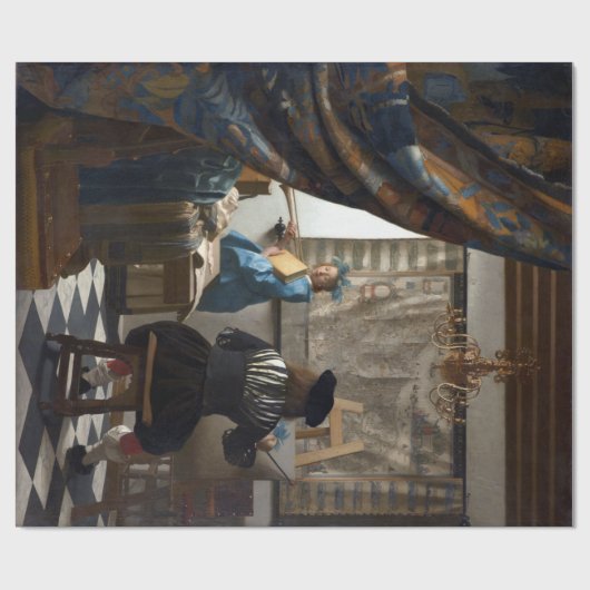 Jan Vermeer De kunst van het schilderen Cadeaupapier (Vlak)