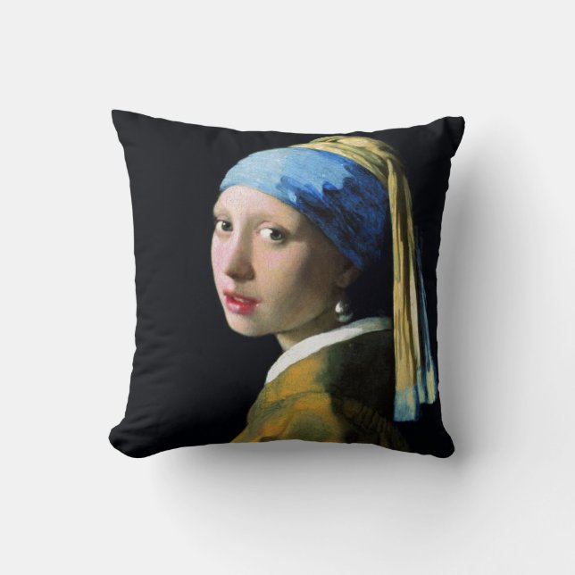 Jan Vermeer Girl met een parel die barokke kunst v Kussen (Voorkant)