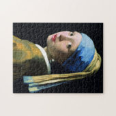 Jan Vermeer Girl met een parel die barokke kunst v Legpuzzel (Horizontaal)