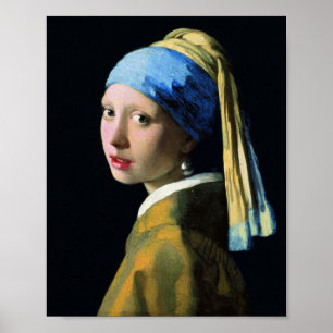 Jan Vermeer Girl met een parel die barokke kunst v Poster