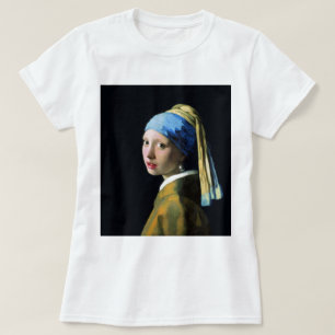 Jan Vermeer Girl met een parel die barokke kunst v T-shirt