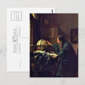 Jan Vermeer, het Astronomeer Briefkaart (Voorkant / Achterkant)
