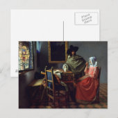 Jan Vermeer - Het glas wijn Briefkaart (Voorkant / Achterkant)