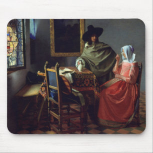 Jan Vermeer - Het glas wijn Muismat