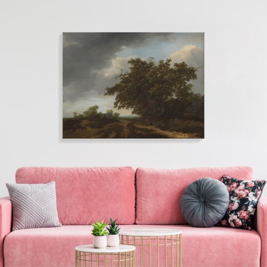 Jan Vermeer, Landschap aan de rand van de duinen Canvas Afdruk (Insitu (Woonkamer))