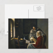 Jan Vermeer - Meisje onderbroken bij haar muziek Briefkaart (Voorkant / Achterkant)