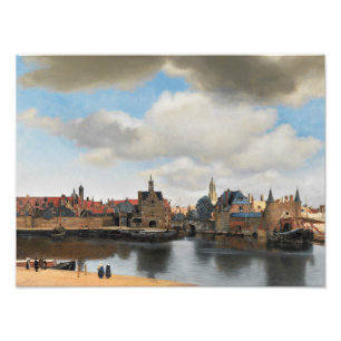 Jan Vermeer - Uitzicht op Delft Foto Afdruk