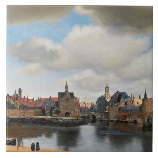 Jan Vermeer - Uitzicht op Delft Tegeltje (Voorkant)