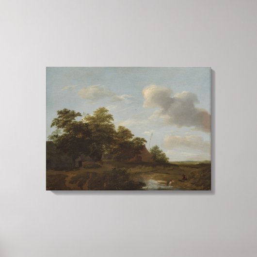 Jan Vermeer van Haarlem, Landschap met een Boerder Canvas Afdruk (Voorkant)