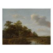 Jan Vermeer van Haarlem, Landschap met een Boerder Foto Afdruk (Voorkant)
