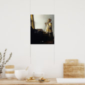 Jan Vermeer, Young Woman met een ParelKetting Poster (Keuken)
