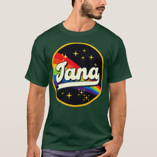 Jana regenboog in ruimte  stijl t-shirt