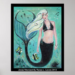 Janae Fantasy Mermaid art oceaanposter door Renee Poster