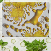 JANE ~ 3D Golden Lava ~ Fractal ~ ORIGINAL ~ Theedoek (Gevouwen)