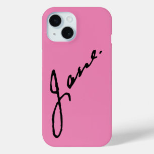 Jane als in Jane Austen, handtekening iPhone 15 Case