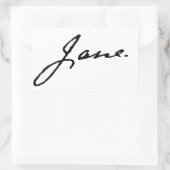 Jane als in Jane Austen, handtekening Rechthoekige Sticker (Tas)