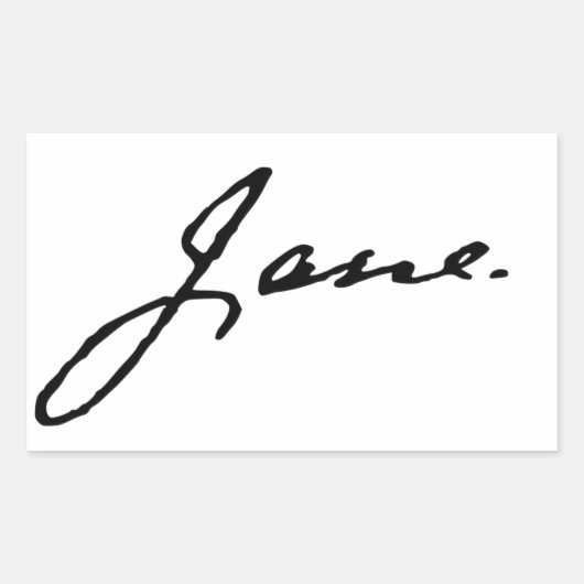 Jane als in Jane Austen, handtekening Rechthoekige Sticker (Voorkant)
