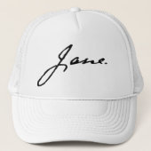 Jane als in Jane Austen, handtekening Trucker Pet (Voorkant)
