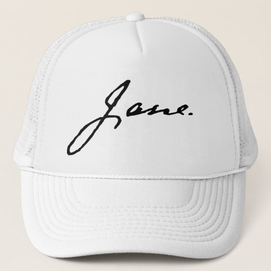 Jane als in Jane Austen, handtekening Trucker Pet (Voorkant)
