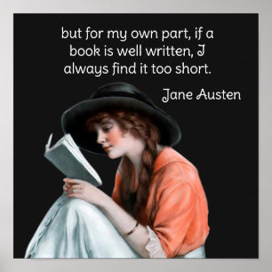 Jane Alston citaat over lezen Poster