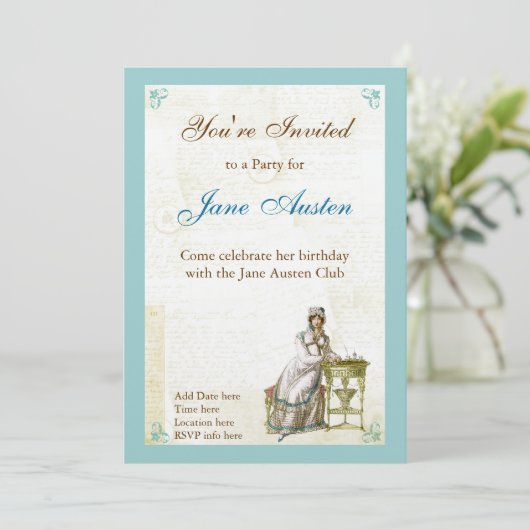 Jane Austen Aangepaste Mededelingen Kaart (Staand voorkant)
