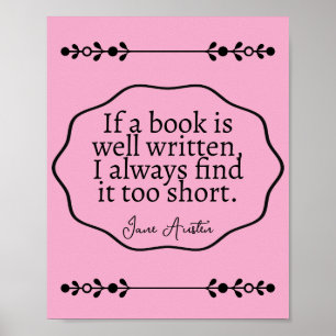 Jane Austen - als een boek goed geschreven is Poster