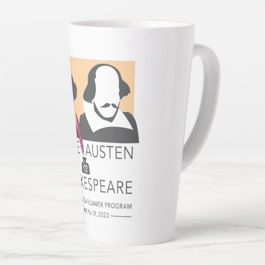 Jane Austen and Shakespeare Latte Mug Latte Mok (Rechterhoek)