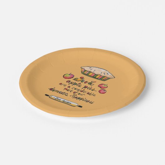Jane Austen Apple Pie Quote Gratitude Papieren Bordje (Gekanteld)