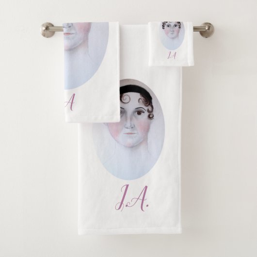 Jane Austen Aquarel portret Handdoeken set. (Insitu)