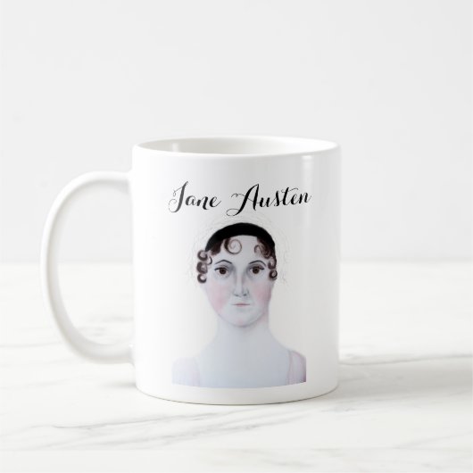 Jane Austen Aquarel portret Mok (Links)