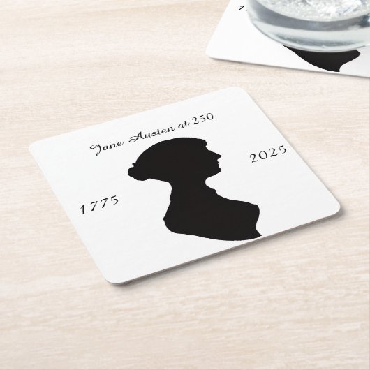 Jane Austen at 250 Kartonnen Onderzetters (Schuin)
