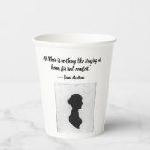 Jane Austen blijft thuis quote Papieren Bekers (Voorkant)