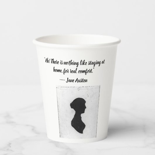 Jane Austen blijft thuis quote Papieren Bekers (Voorkant)