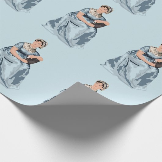 Jane Austen Blue Wrapping Paper Cadeaupapier (Hoek)