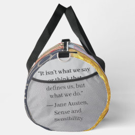 Jane Austen Boeken + Citaat (grijs) Plunjezak