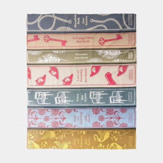 Jane Austen Boeken Werpdeken Fleece Deken (Voorkant)