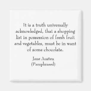 Jane Austen Boodschappenlijst Magneet