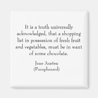 Jane Austen Boodschappenlijst Magneet