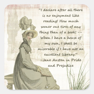 Jane Austen Book Lovers Vierkante Sticker