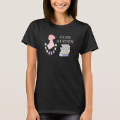 Jane Austen Book Stack Old Portrait Romant T-shirt (Voorkant)