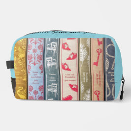 Jane Austen Books + Quote (blue) Toilettasje