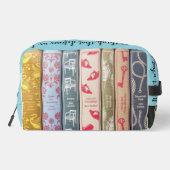 Jane Austen Books + Quote (blue) Toilettasje (Achterkant)