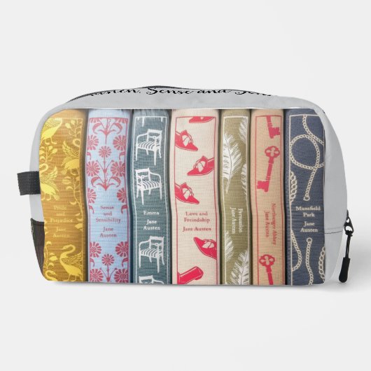 Jane Austen Books + Quote (gray) Toilettasje (Voorkant)