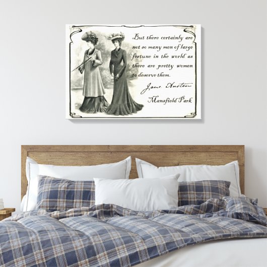 Jane Austen:  Canvaskunst voor vrouwen Canvas Afdruk (Insitu (Slaapkamer))