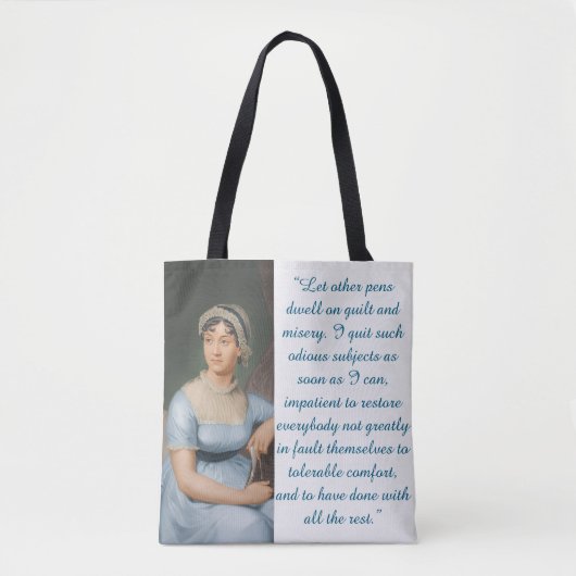 Jane Austen citaat (Blauw) Tote Bag (Voorkant)
