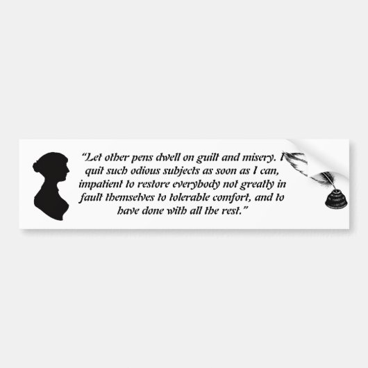 Jane Austen citaat magneet Bumpersticker (Voorkant)