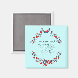 Jane Austen citaat, Pride and Prejudice bloemendes Magneet
